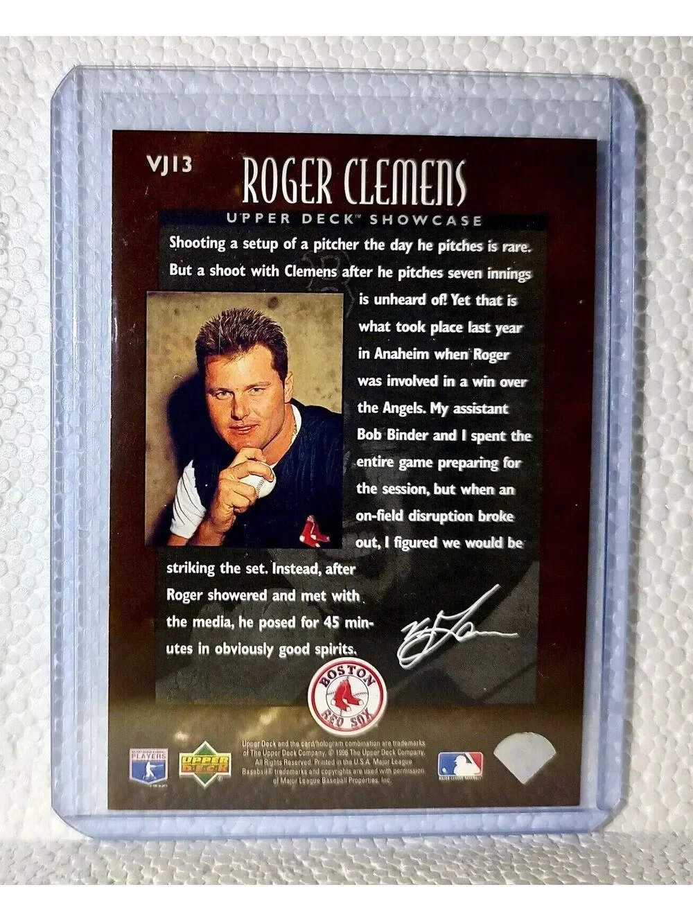 Roger Clemens 1996 Fleer MLB #VJ13 Showcase Baseball Card Boston Red Sox